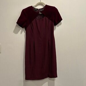 Beautiful women's Liz Clairborn dress burgundy with rhinestone button